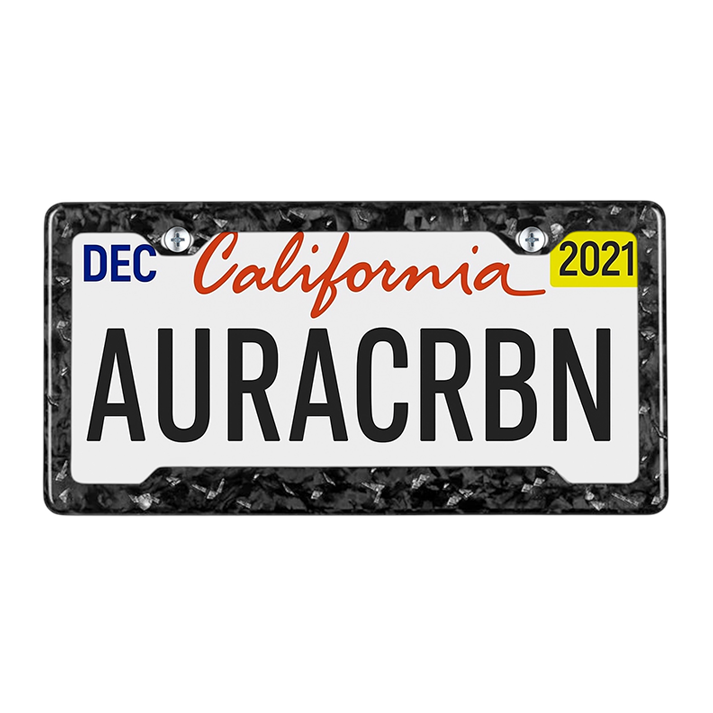 Forged Carbon Car License Plate | Silver